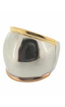 Outlet Anillo Mujer Abombado Bisel De Color